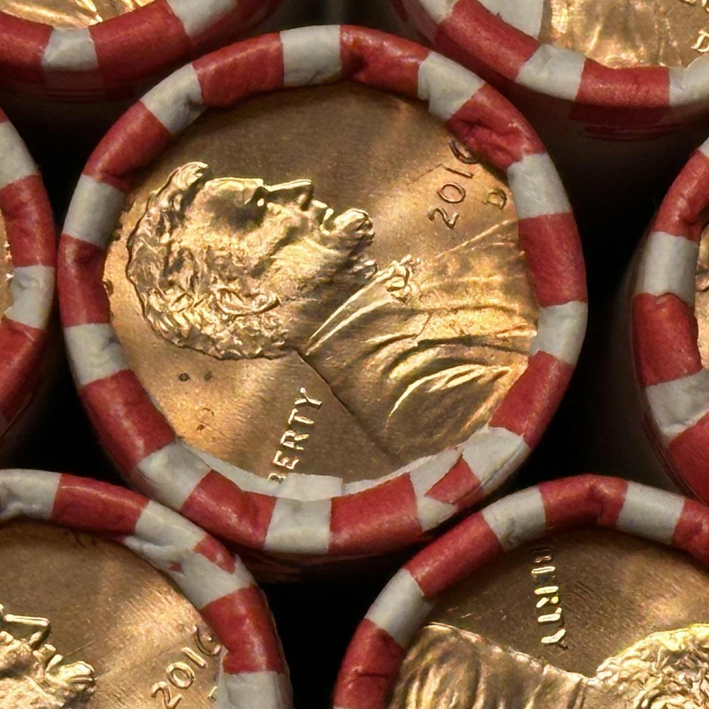 2016 D Lincoln Cent (4) Roll Lot OBW Uncirculated