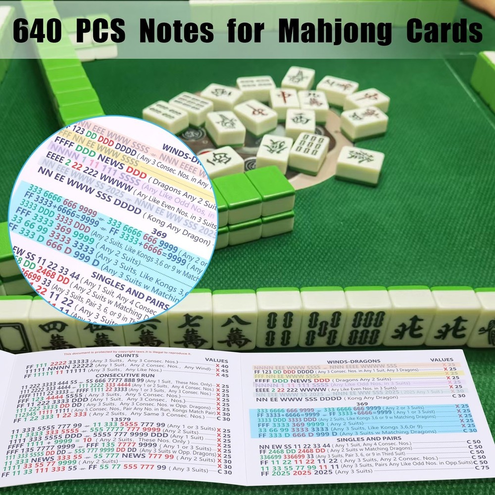 640 Pcs Mahjong Line Finder Reader Notes, Highlighter Tape Stripe, Transparen...