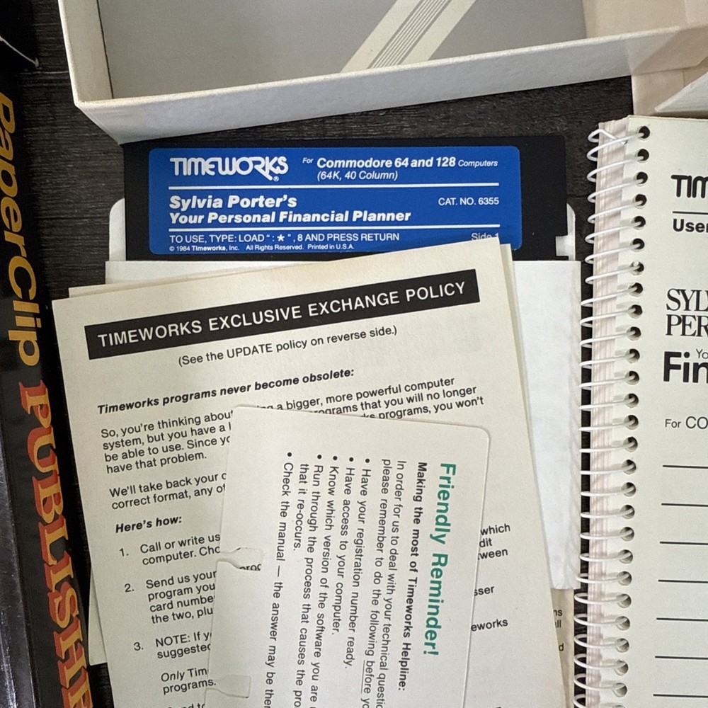 Vintage Commodore 64 Software Lot PaperClip DeskPack Financial Planner Untested