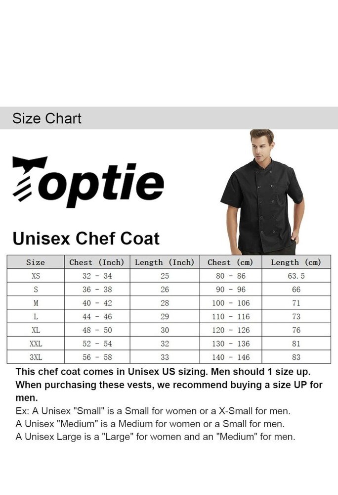 Unisex Short Sleeve Chef Coat Kitchen Work Uniform Restaurant White Medium