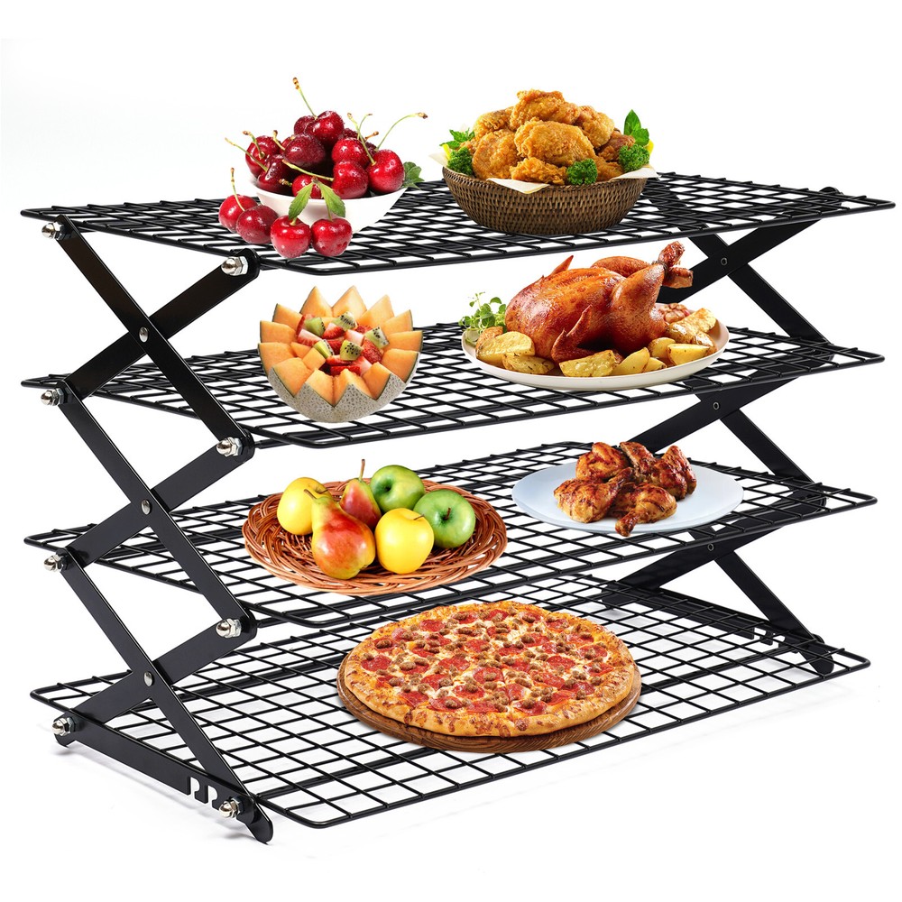 4Tier Stackable Collapsible Cooling Rack Grilling Drying Rack for Cookies Baking