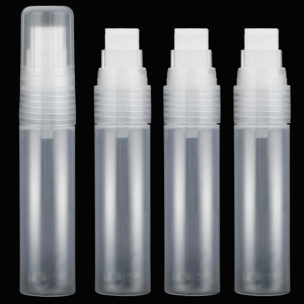 4 Pcs Refillable Paint Pens Empty Graffiti Markers transparent