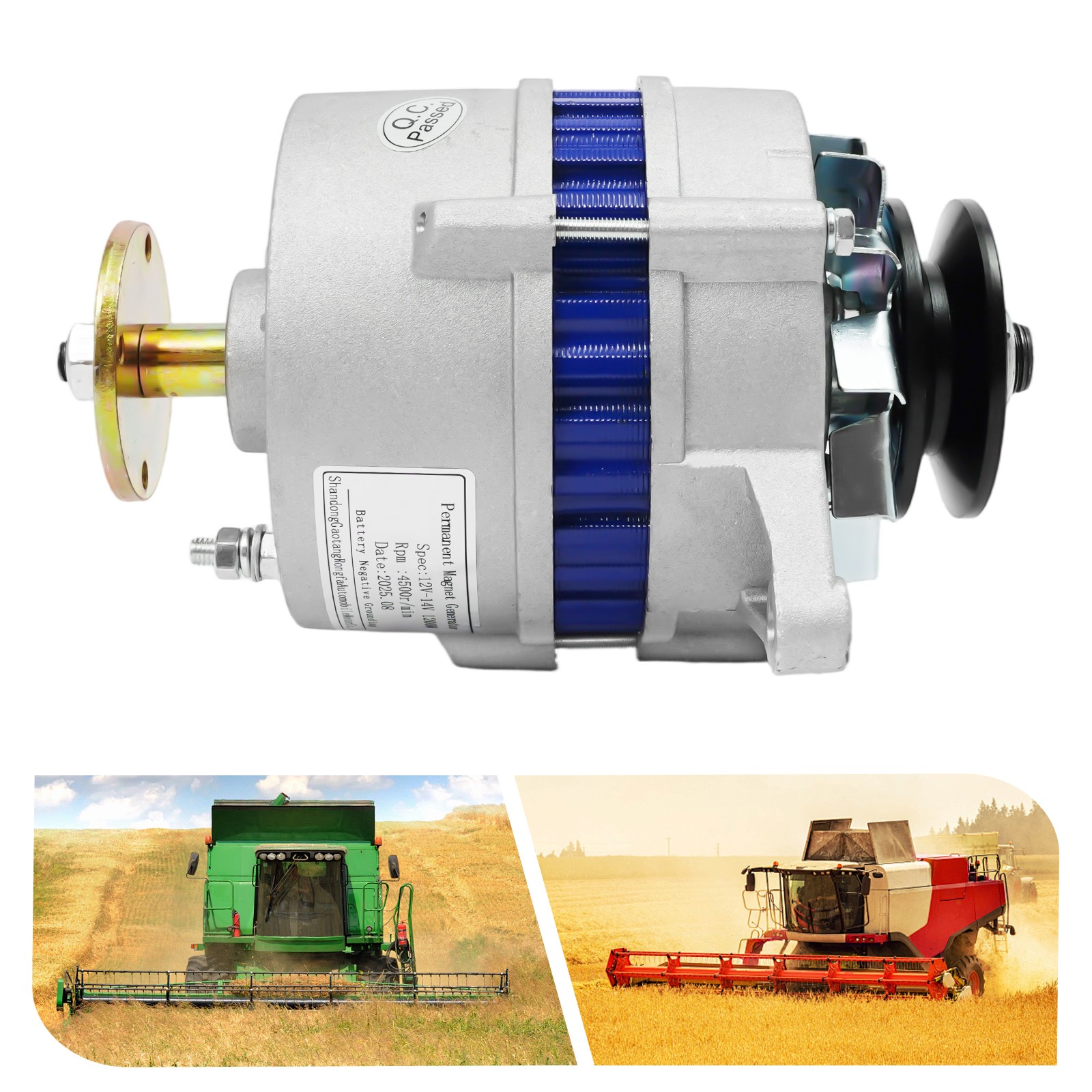 1200W 12V PMA Low Rpm Copper Permanent Magnet Alternator Synchronous Generator