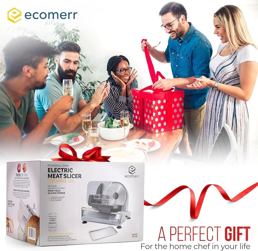 Electric Meat & Cheese Slicer - Compact & Efficient for Every Kitchen