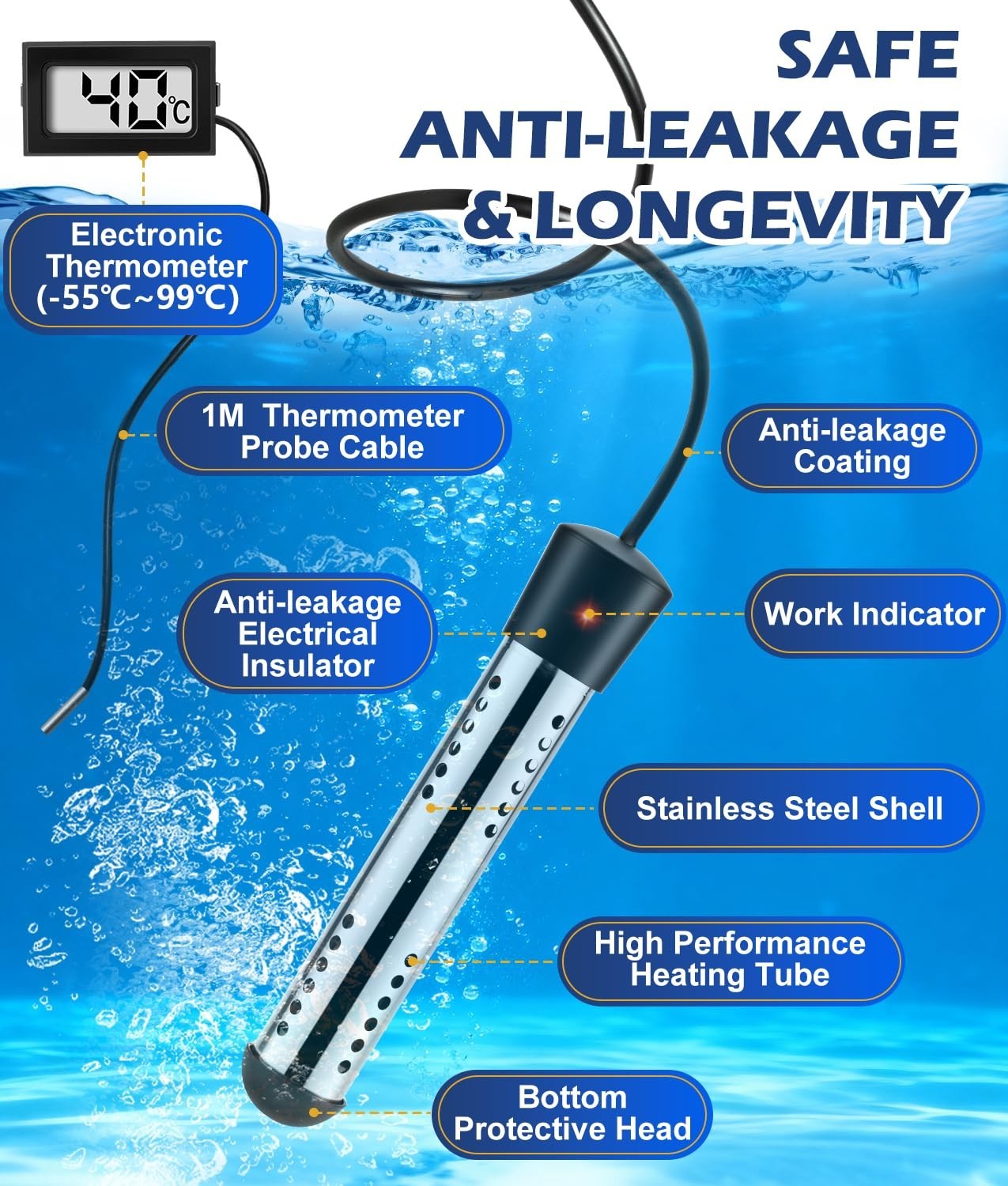 2026 Upgraded Portable Shower with Heater,5 Gal Foldable Bucket,LED Display