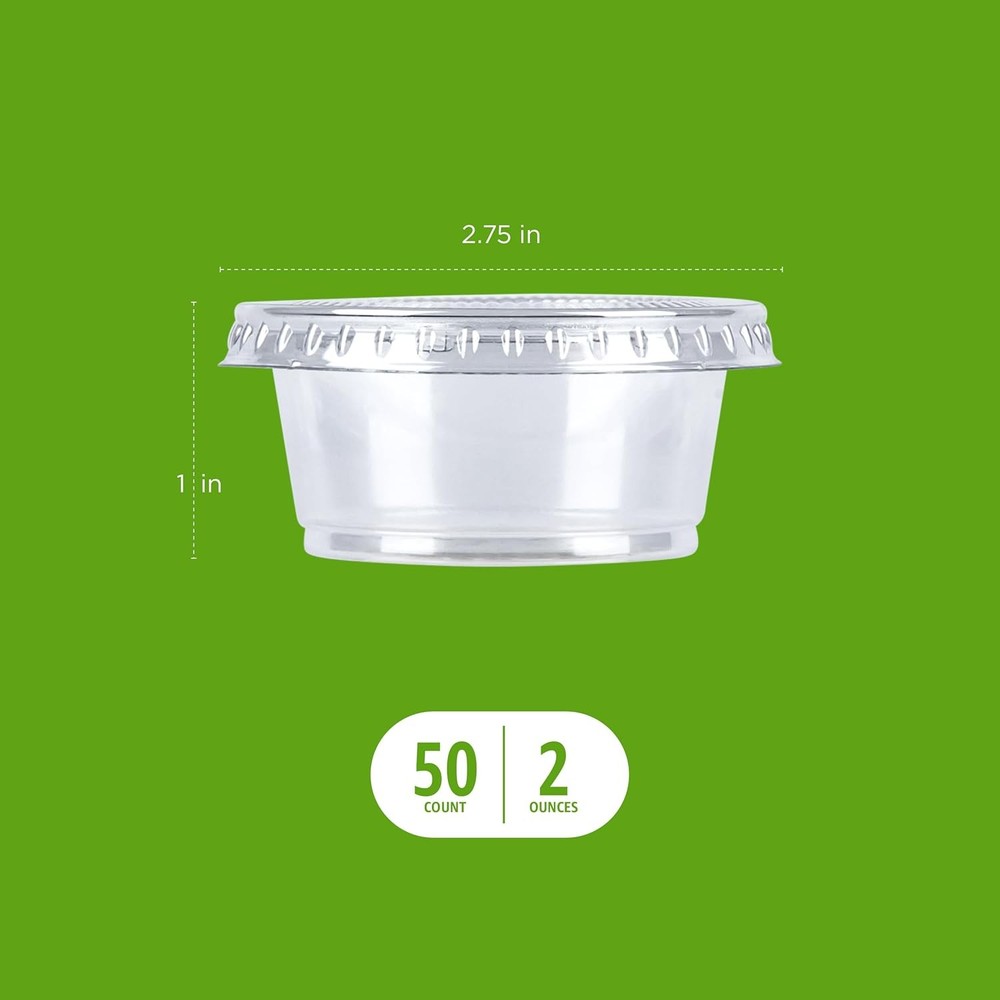 Amazon Basics Disposable Plastic To-Go Cups and Lids, Mini, Small Pack, Clear