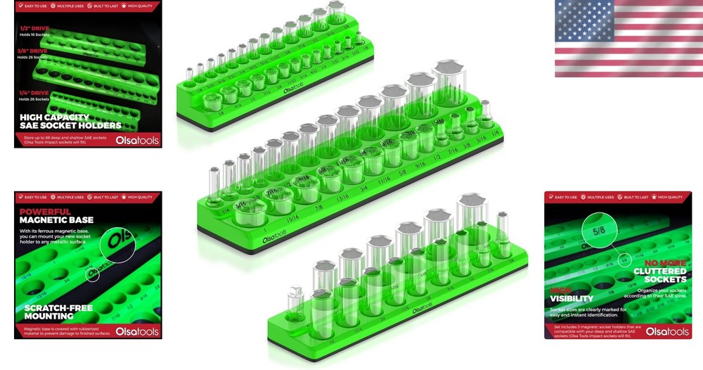 Professional Magnetic Tool Holder - Drive Socket Set