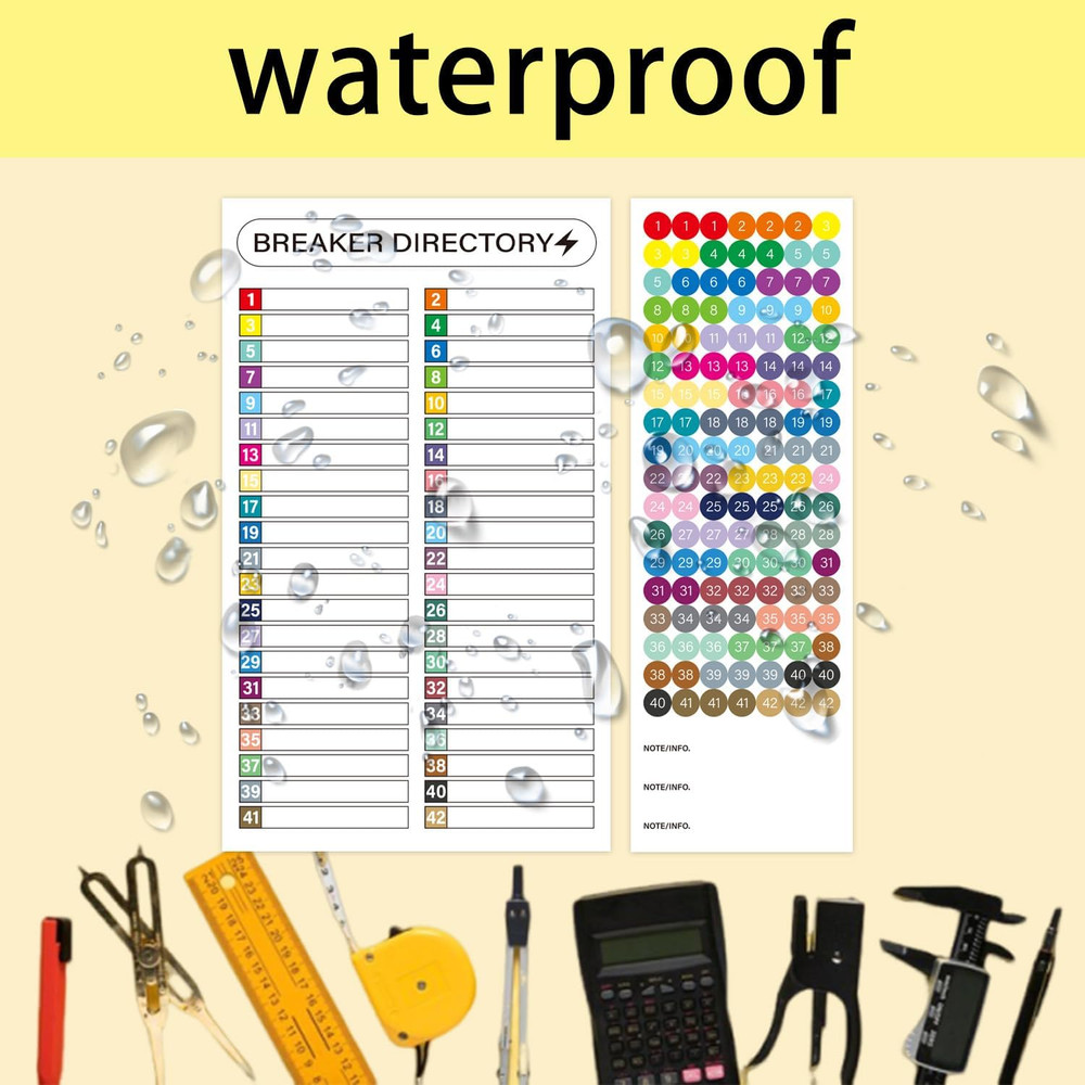 16 Sheets Breaker Panel Labels, Electrical Box Sticker Numbers Breaker Panel Lab