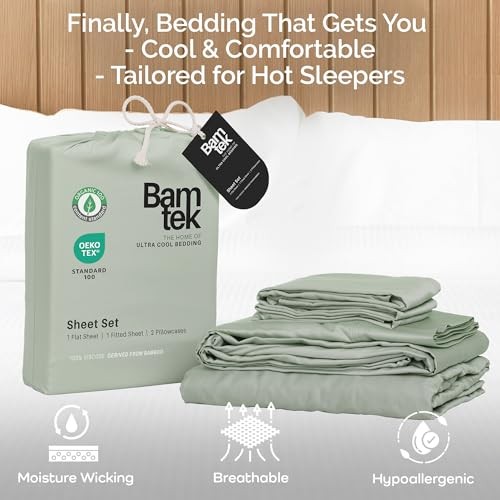 100% Viscose from Bamboo Sheets Size, Super Soft Bedding Set, 4 PC Full Sage