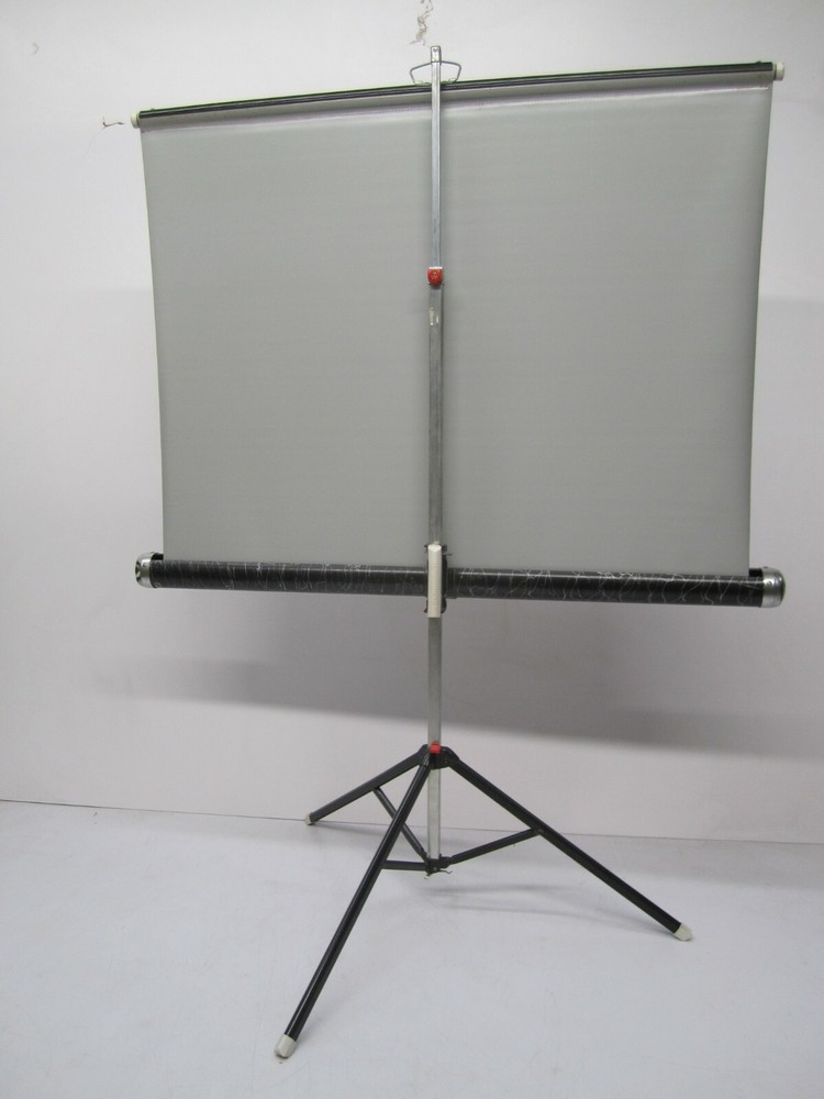 Vtg Fotocrest Portable Folding Tripod Adjustable Projector Projection Screen