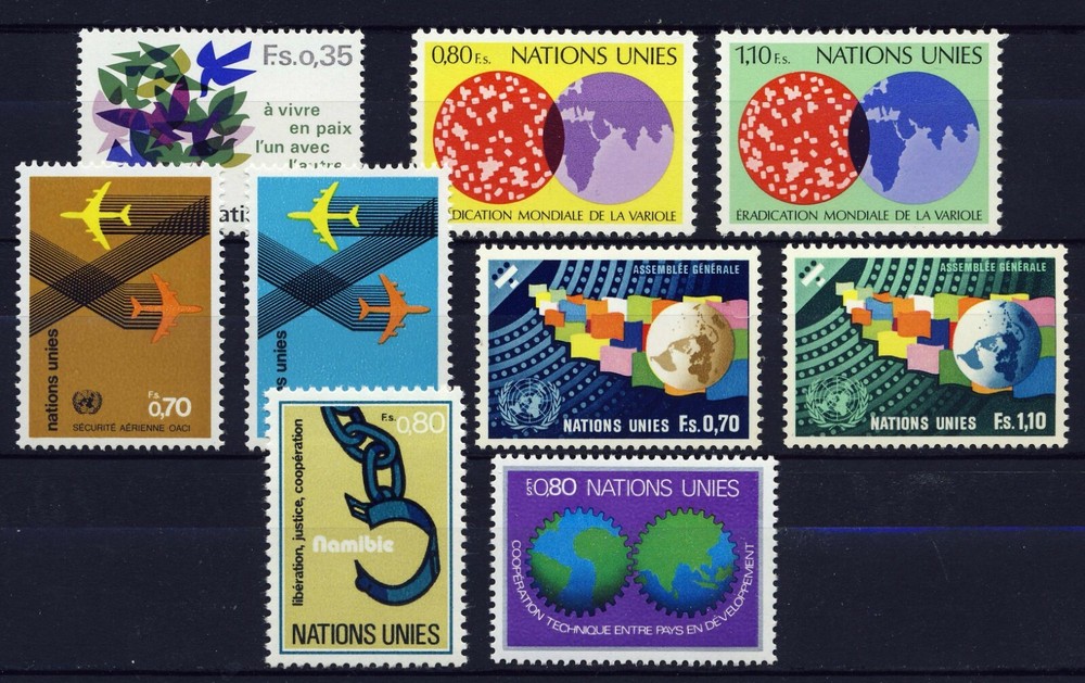 UN - 1978 GENEVA Year Set (73-81) . Mint Never Hinged