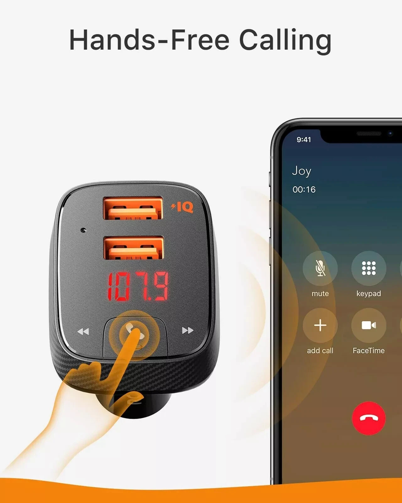 ROAV F2 Smart Charge Bluetooth FM Transmitter Wireless Audio Adapter Car SUV