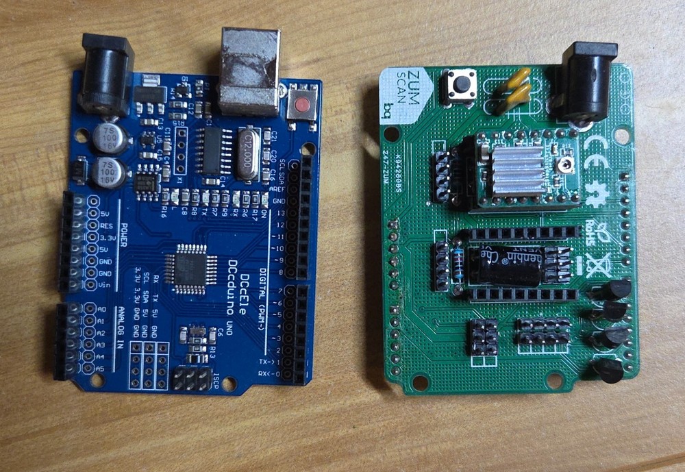 DCcduino uno and ZUM SCAN hat
