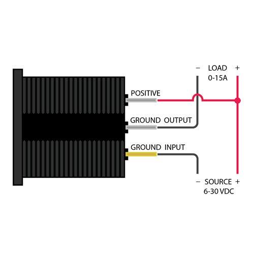 Powerwerx Panel Mount Combo Amp & Volt Meter for 12/24V Systems PanelAmp