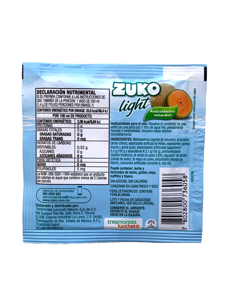 12-Pk Zuko Light Melon 7g/.24oz
