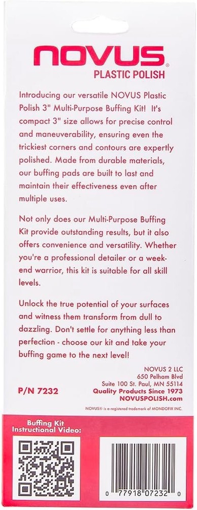 NOVUS 7232 | Multi-Purpose Buffing Kit, Wool Buffing Pad, Soft Foam Buffing Pad
