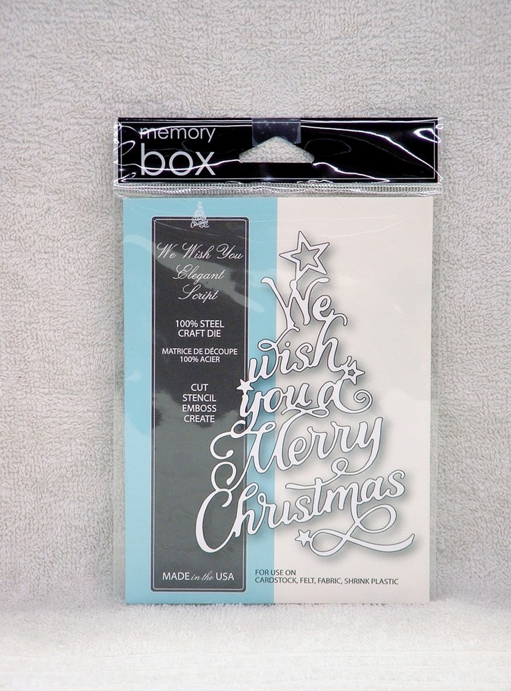 PREOWNED MEMORY BOX ‘WE WISH YOU ELEGANT SCRIPT’ CUTTING DIE #99555