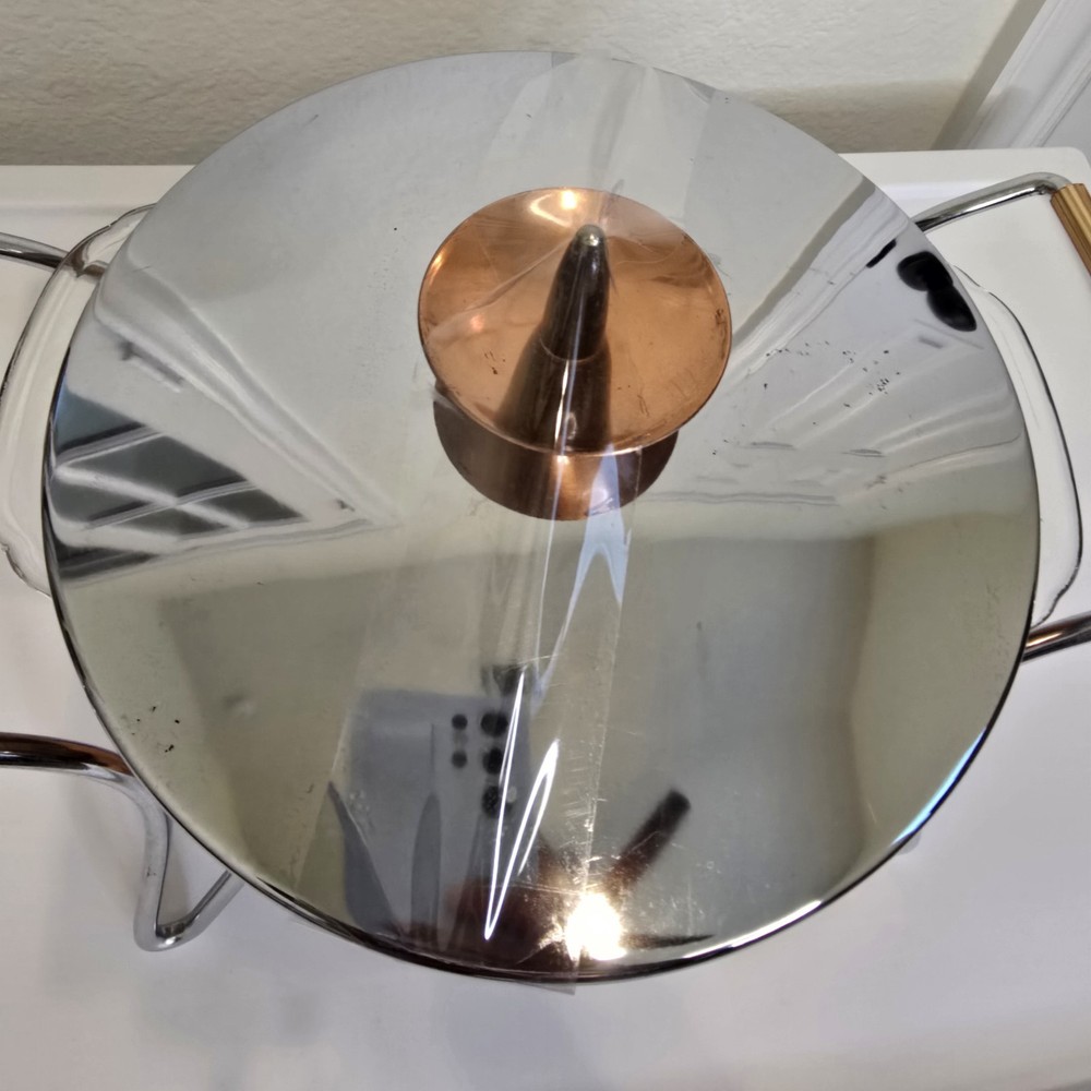 VINTAGE PYREX COPPER CHAFING DISH | MCM GRAIL | COPPER COMPLETE WITH DISH FIRE K