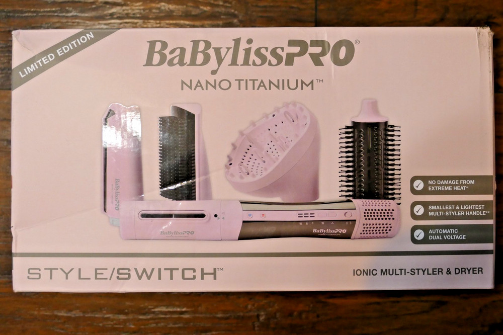 BaByliss PRO Nano Titanium Style / Switch PINK Ionic Multi-Styler Dryer