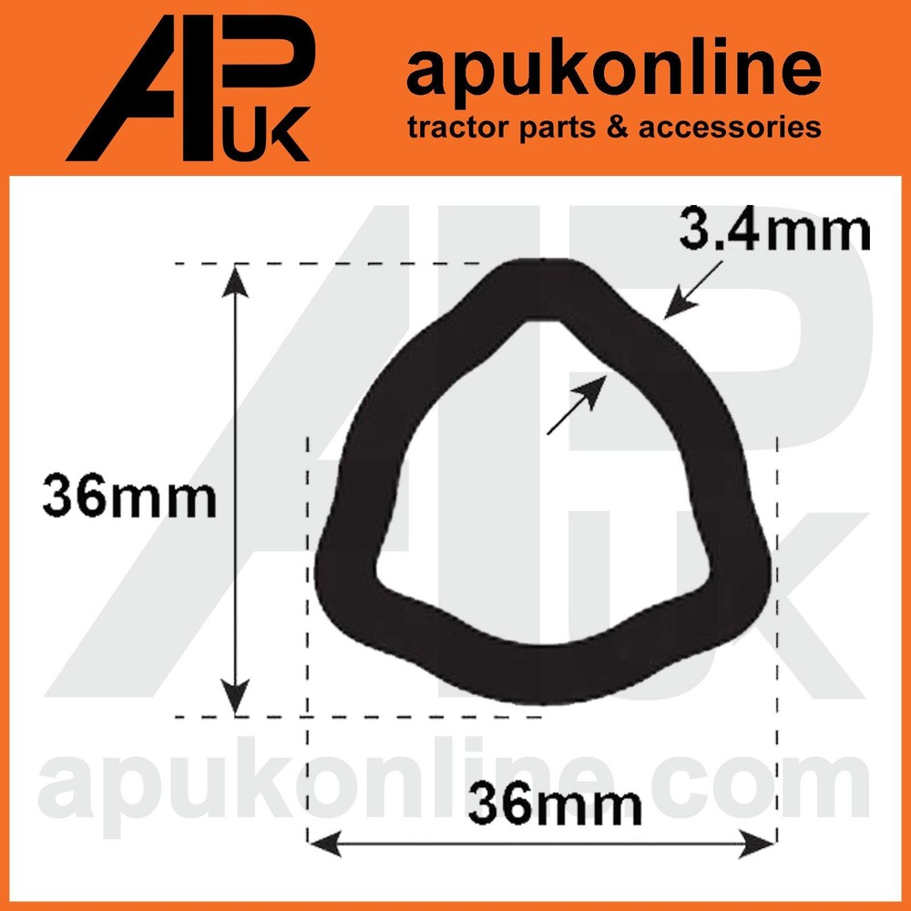 1m PTO Inner & Outer Tubes Triangle Profile 12508 & 12505 for Tractor Implement