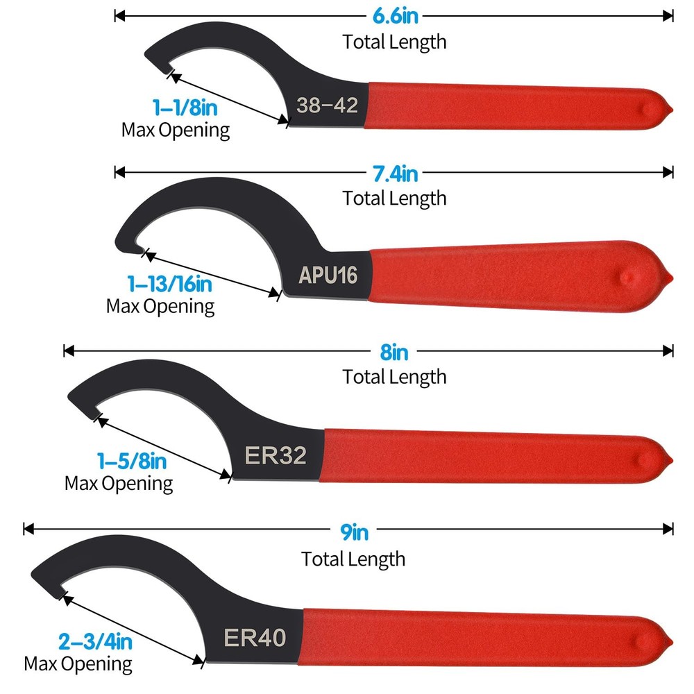4 Pcs Coilover Wrench Spanner C-Shape Spanner Adjustment Tool for Car Motorcycle