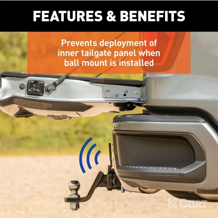 Curt MultiPro Multi-Flex Tailgate Sensor 2" Hitch Cap for 20-21 Silverado Sierra