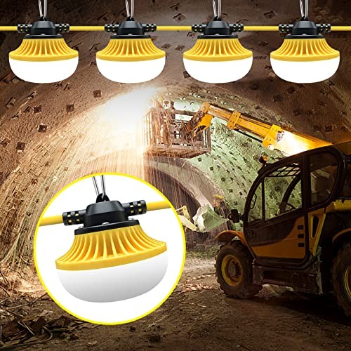 100ft LED Temporary Construction String Work Lights Industrial Grade Best for