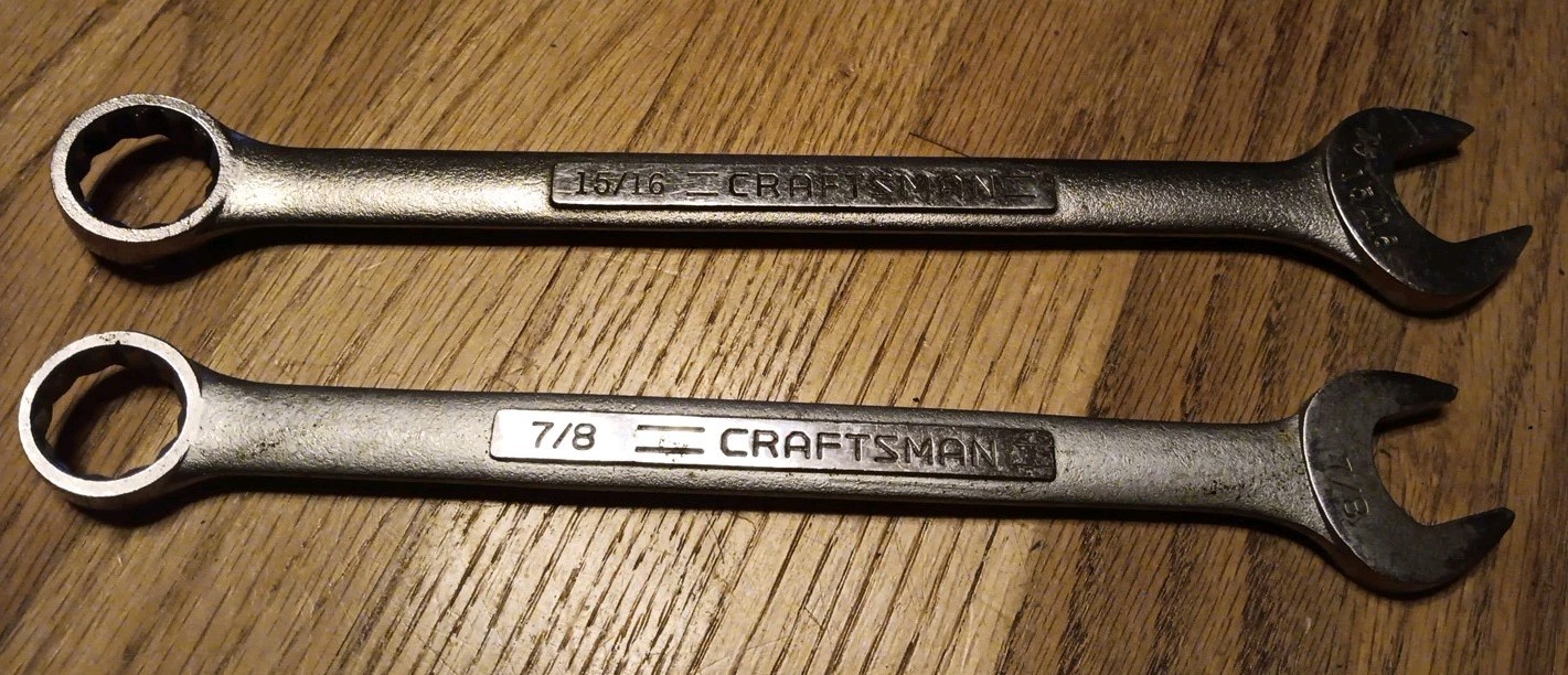 2 Craftsman Combination Wrenches. 7/8" VV-44703 & 15/16" VA-44704