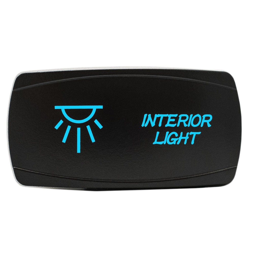 BLUE Dual Back-lit Rocker Switch Laser Etched 20A INTERIOR LIGHT Horizontal