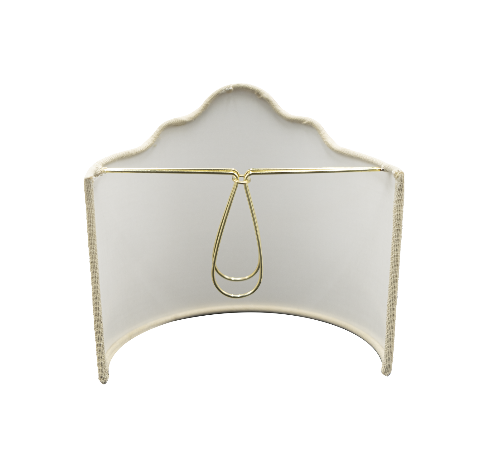 Beige Linen 6 Inch Scalloped Wall Sconce Shield Half Lamp Shade