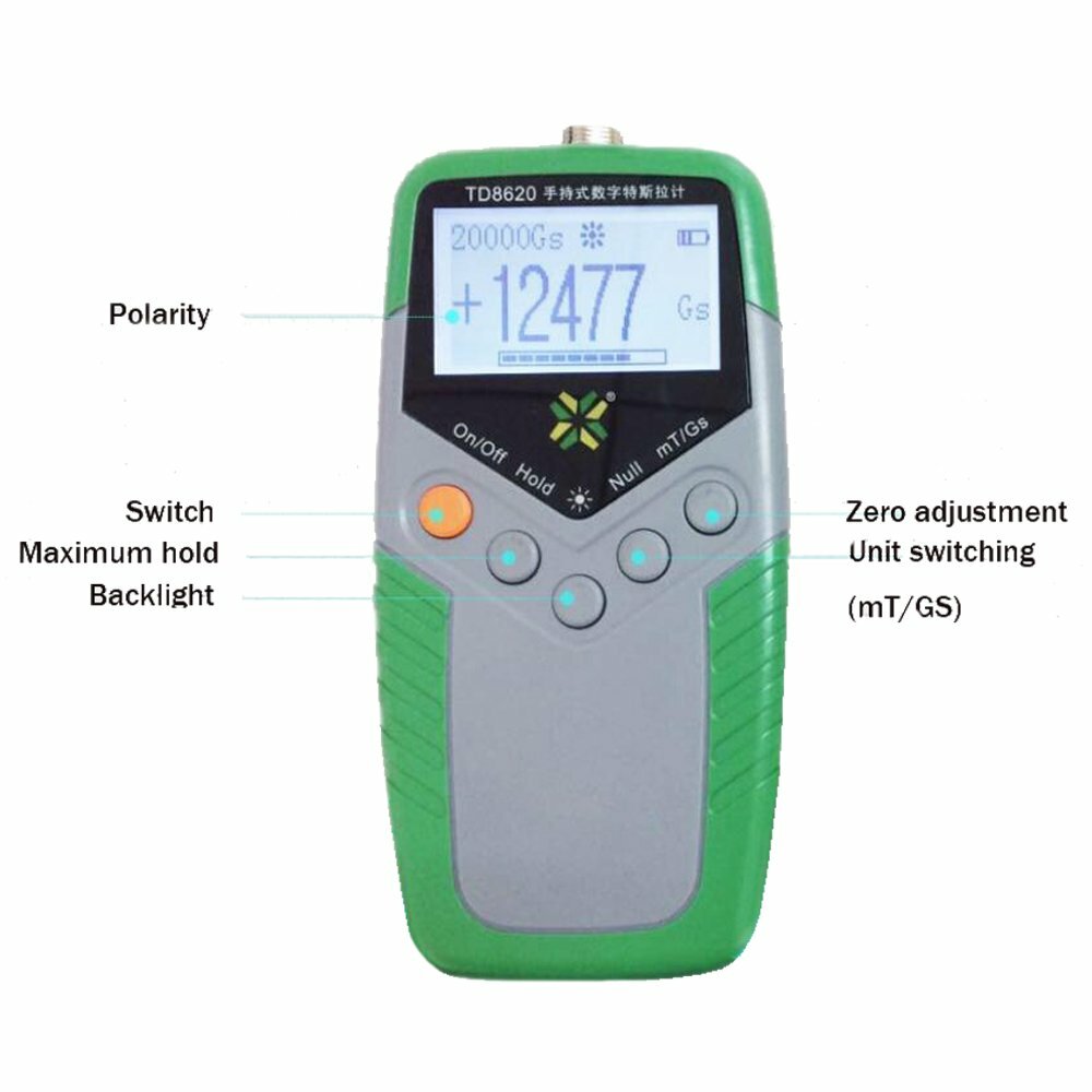 Gauss Meter Handheld Tesla Meter Permanent Magnet Teslameter 5% Accuracy