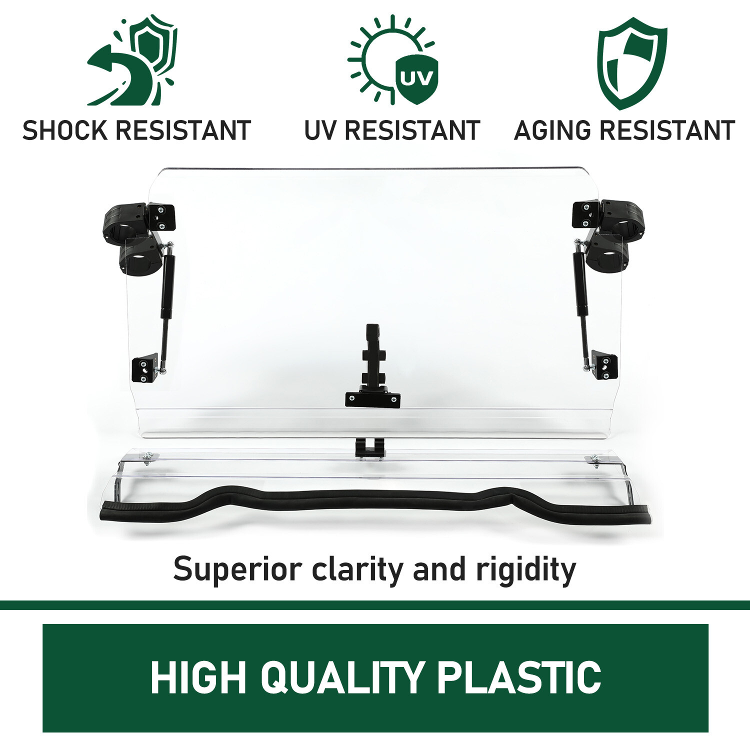 For 14-18 Polaris RZR 900/ XP 1000/ XP 4 1000 Scratch Resistant Flip Windshield