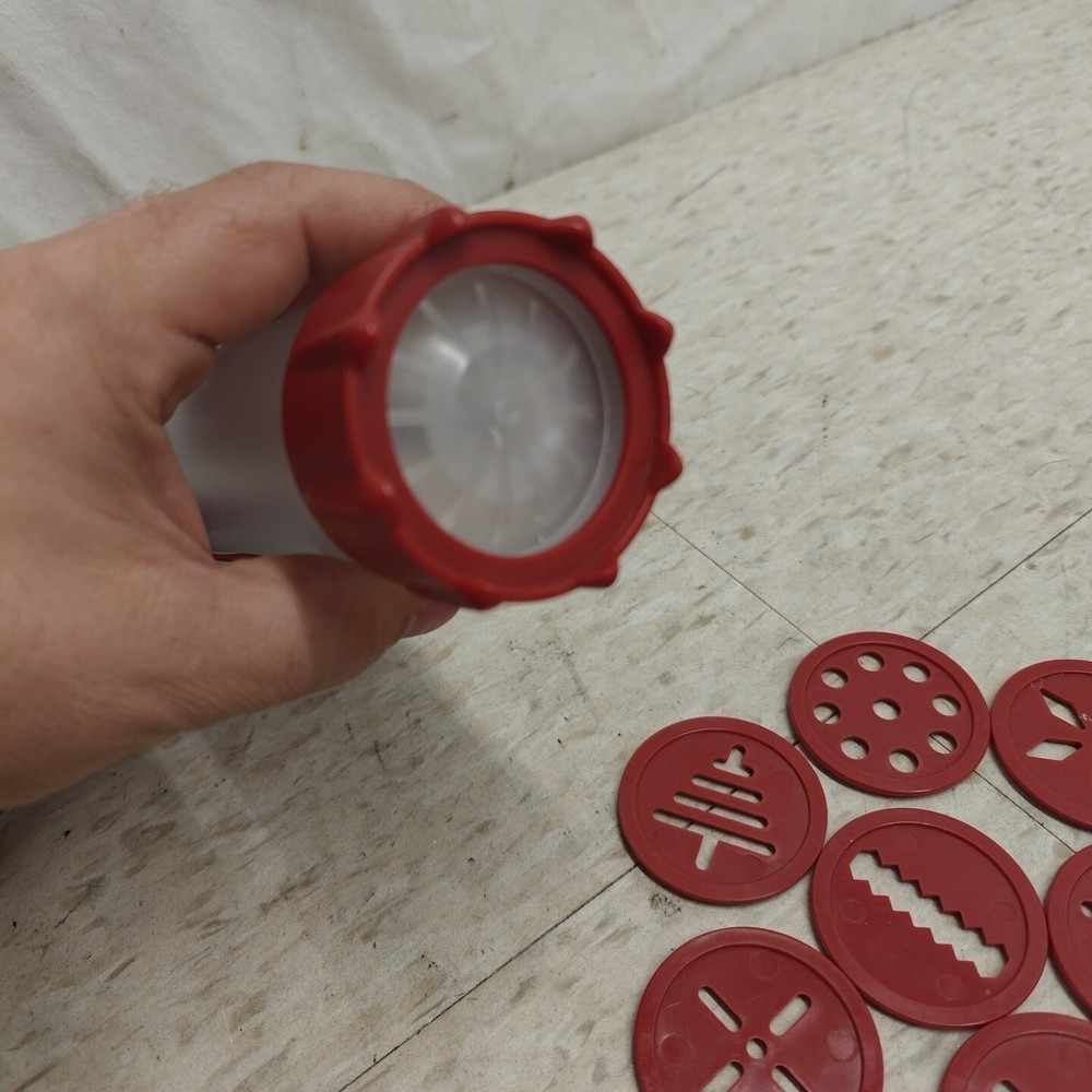 Biscuits Plastic Cookie Press Adjustable Thickness 12 discs. Good condition