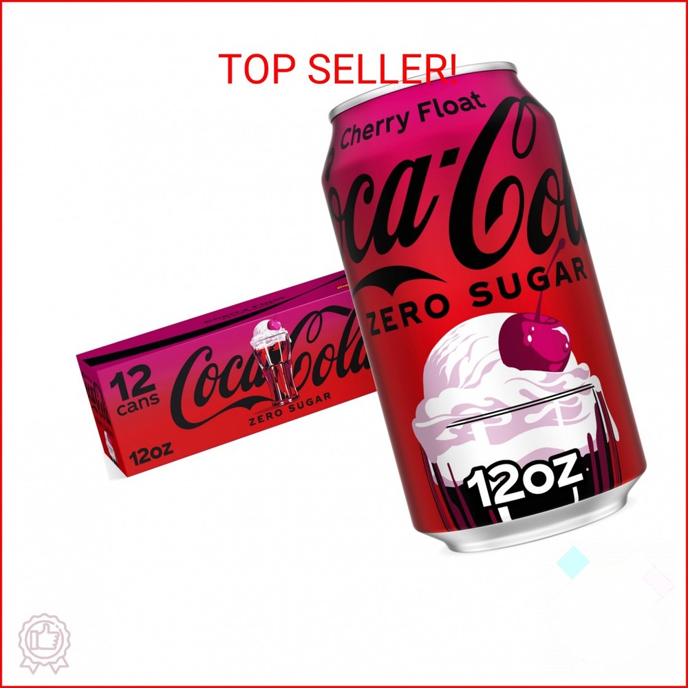 Coca-Cola Zero Sugar Cherry Float Soda Soft Drink Cans, 12 fl oz, 12 Pack