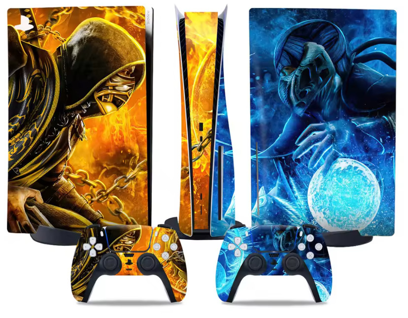 Mortal Combat PS5 Disc Console & Controller Vinyl Skin Wrap Decal Set
