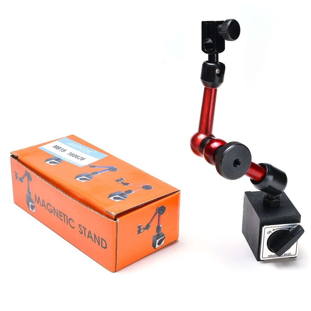 Versatile 3-Joint Red Magnetic Base Stand for Digital Dial Indicator - Safe Use