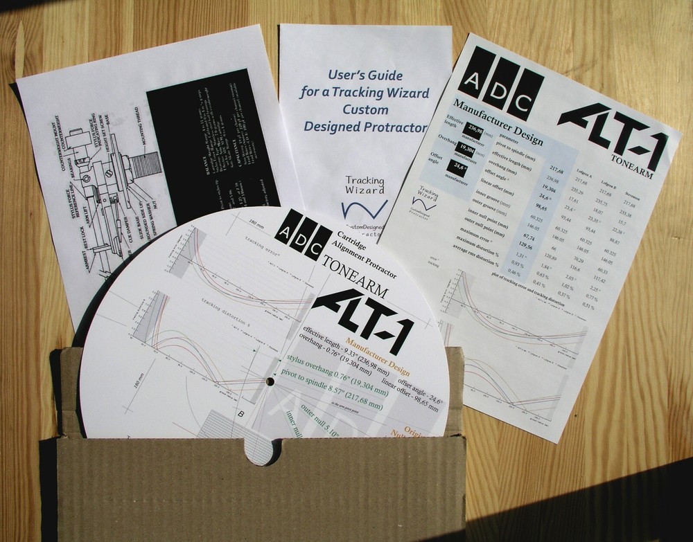 ADC ALT-1 Custom Designed Tonearm Cartridge Stylus Alignment Protractor