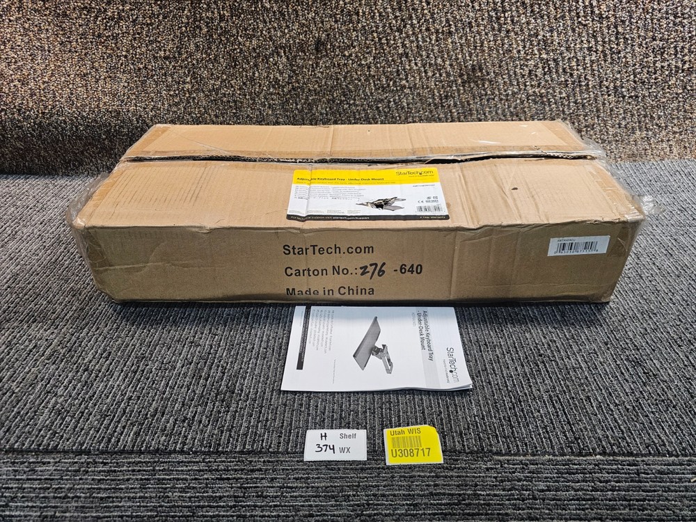 StarTech.com KBTRAYADJ Under Desk-Mount Keyboard Tray - 26.4” Wide - Adjustable