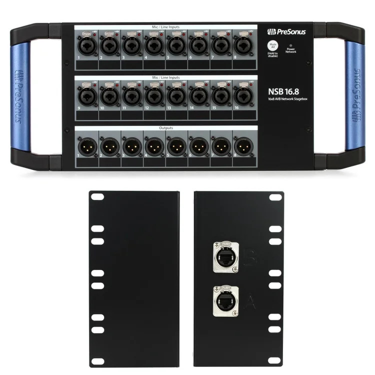 PreSonus NSB16.8 AVB Networked Stage Box and Rack Mount Kit Bundle