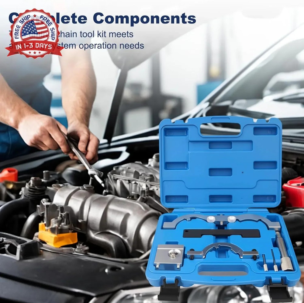 Engine Timing Chain Tool Kit, Premium Grade Camshaft Alignment Locking Set, Prec