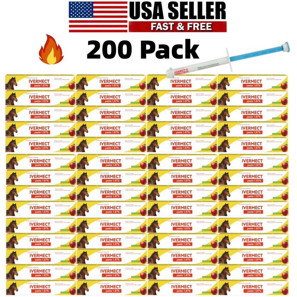 Apple Flavored Horse Wormer Paste - 200 Count - 01/2028 Expiration Unopened