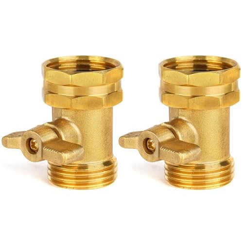Garden Hose Shut Off Valve - Extended Handle - 3/4" Heavy Duty Solid 2 Pack