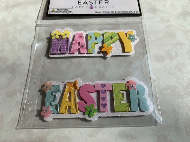EASTER PAPER CRAFTS EASTER HAPPY EASTER 3D EMBELLISHMENTS 2 PCS HAPPY EASTER