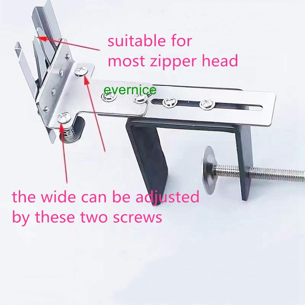 Double Head Zipper Attaching Device Tool With Mounting Clamp