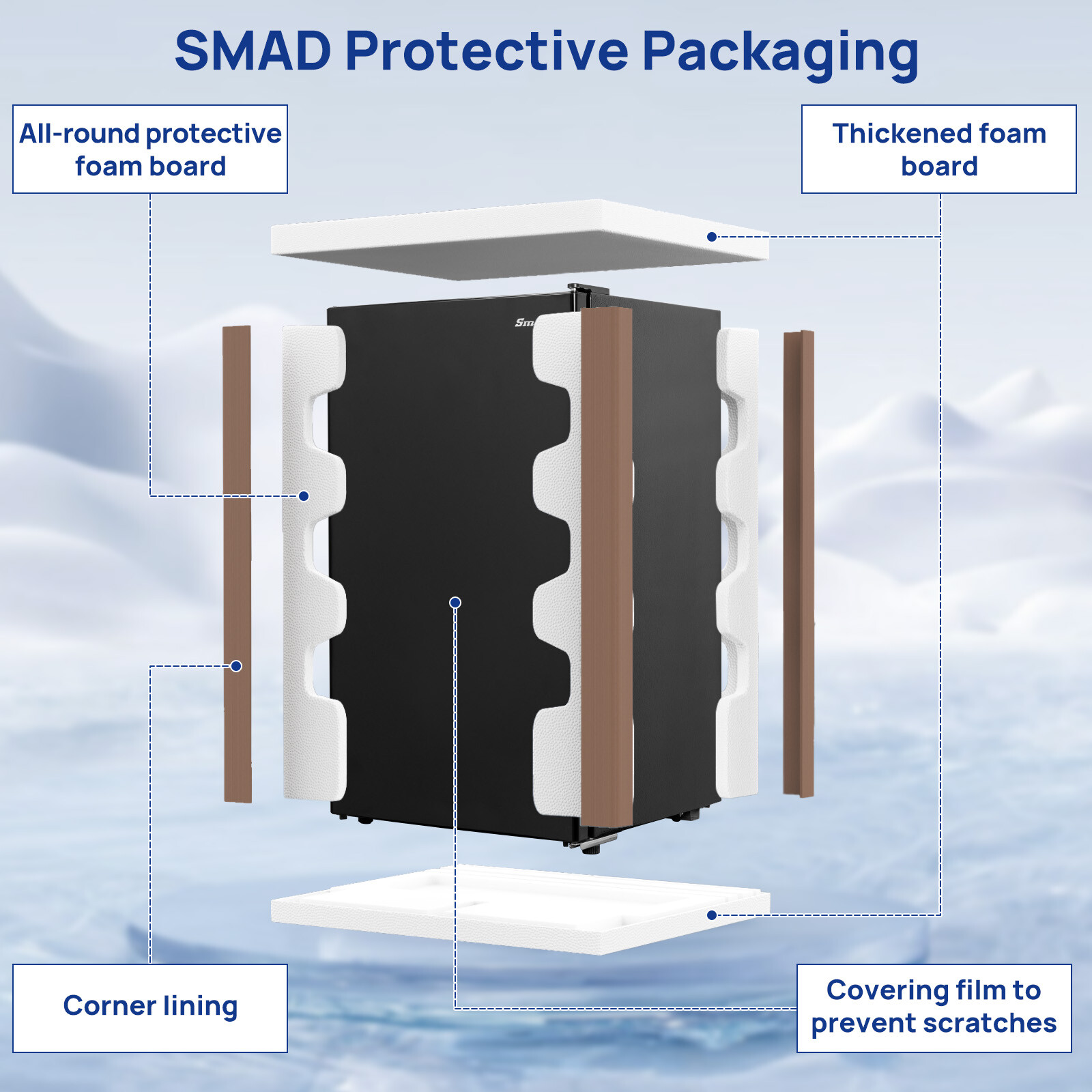 3.2 cu ft 115V Home Refrigerator 32~50℉ Compact Fridge Energy Saving Low Noise