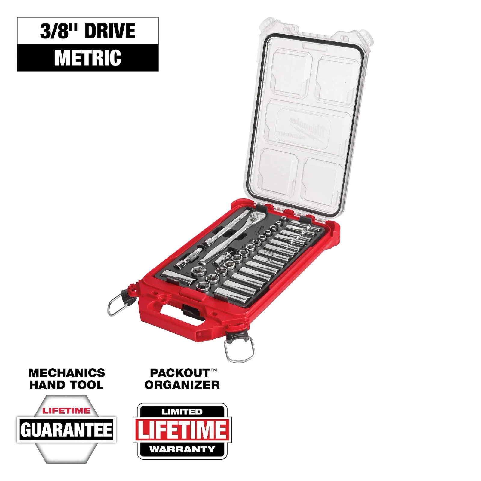 Milwaukee 48-22-9482 3/8Dr Ratchet & Socket Set Metric 32 Pcs AUTH USA DEALER