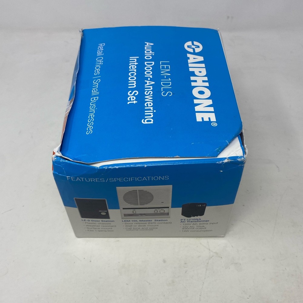 Aiphone LEM-1DLS Audio Door Intercom Set, White/Silver