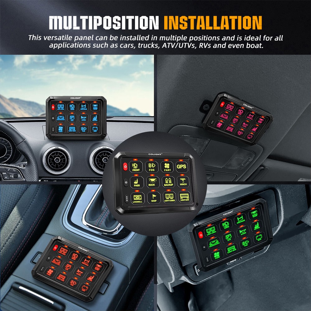 COLIGHT 12Gang APP RGB Switch Panel System LED Light Bar Electronic Relay System