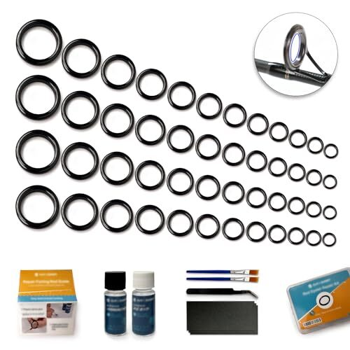 Fishing Rod Repair Kit, Ceramic Eyelet Inserts Replacement Assorted Colors