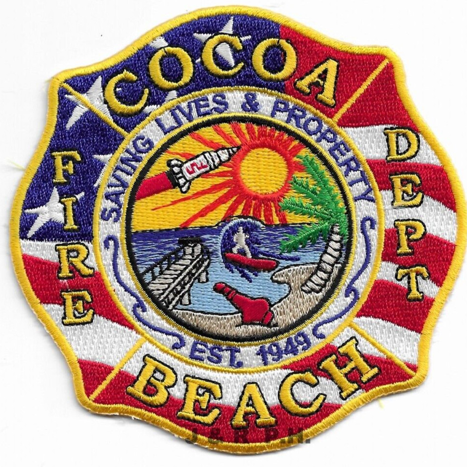 Cocoa Beach  Fire Dept. (est. 1949", Florida  (4" x 4" size)  fire patch